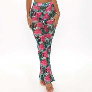 Last Call‼️Piña Colada Mama Swim Cover Up Pants - Green/combo